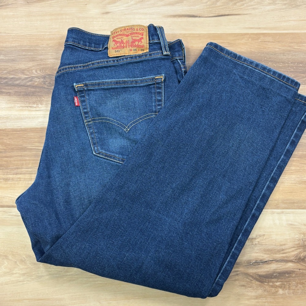 Levis 541 Athletic Taper Mens 34x27 All Seasons Tech Stretch Jeans Blue